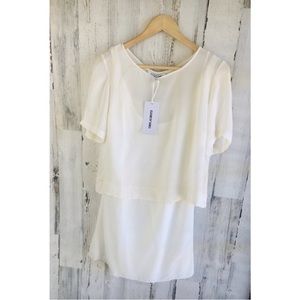 Elizabeth and James Gemma Dress Tiered Silk Ivory